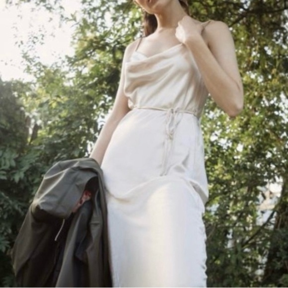 Motel Palasha Cowl Neck Slip Dress in Ivory, Size XS - Picture 1 of 11